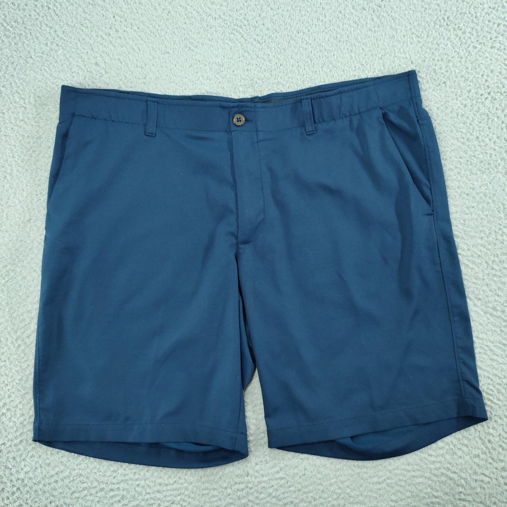 Under Armour Golf Shorts Mens 42 Blue 10 Inch HeatGear Stretch Performance Twill